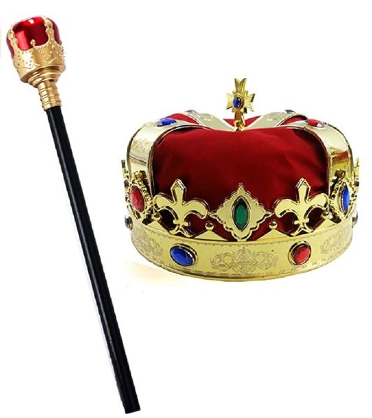 Novità Giochi 2 pezzi Set di scettro della corona del re reale Puntelli di Halloween Accessorio per vestire da festa Regalo per bambini 230625