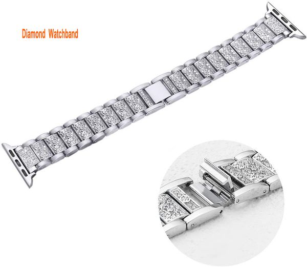 Schmuck Bling Diamant Strass Ersatz Metallarmband kompatibel für Apple Watch Band 49mm 45mm 44mm 42mm 41mm Bling Band EdelstahlArmband für iWatch 8 7 6