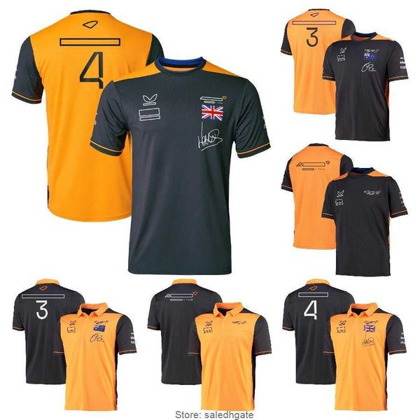 2022 YENİ F1 MCL T-Shirt Formül 1 Yarış Kısa Kollu Resmi Marka Erkekler Nefes Alabilir Polo Gömlek Forması Özelleştirilmiş F1 Otomobil Hayranları T-Shirts Takım giysi