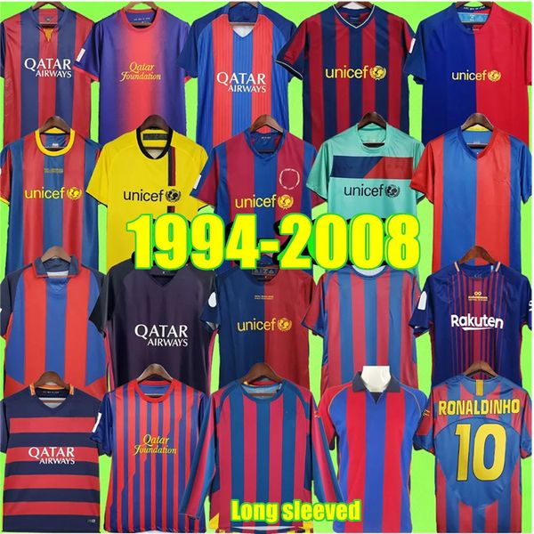 Barcelona Retro-Fußballtrikots 2003 2004 2005 2006 2007 2008 2009 2010 2011 2012 2014 15. 100. Jahrgang Kurzarm-Retro-Fußballtrikot T RONALDINHO A.INIESTA