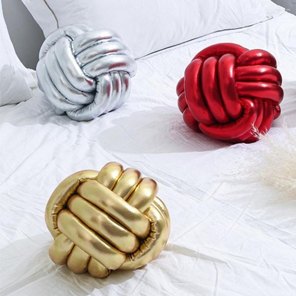 Kissen Langlebiges Sofakissen Mehrzweckrücken Ultraweiche Weihnachtsfarbe Handgefertigte runde Heimdekoration
