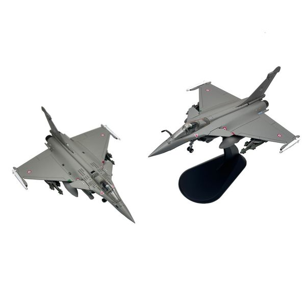 Aeronave Modle 1 100 France Rafale C Líbia War Fighter Toy Jet Aircraft Metal Diecast Plane Model for Collection or Gift 230626