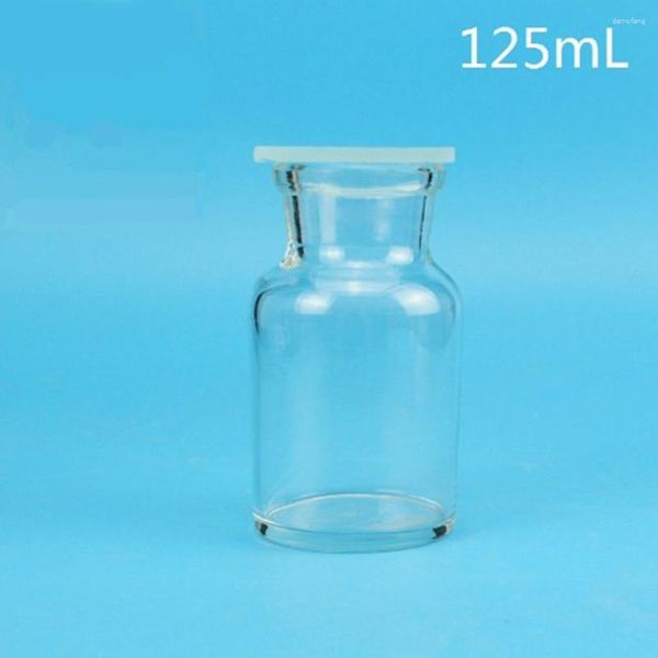 125 ml Gassammelflasche, transparentes Klarglas mit eingeschliffenem Blattsammler, Labor- und Chemieausrüstung