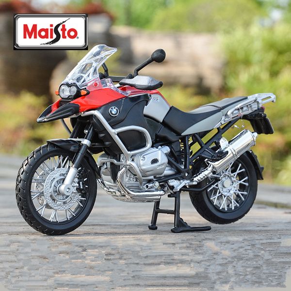 Diecast Model Car Maisto 1 12 R1200 GS Silvardo Alloy Racing Motorcycle Model Diecast Simulation Street Sports Motorcycle Model Kids Toys Gift 230626