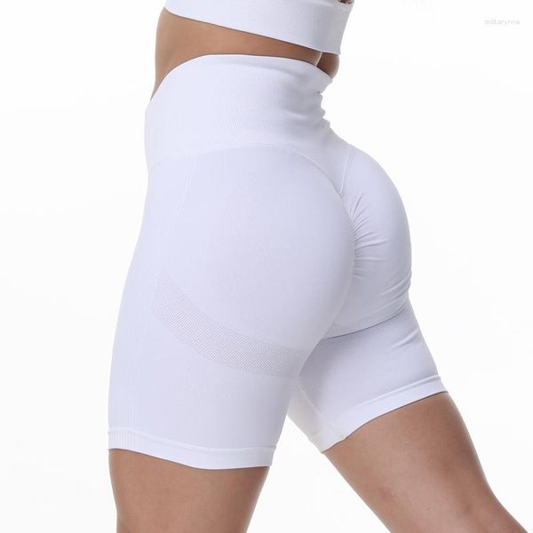 Pantaloncini attivi ABS LOLI Seamless Scrunch Booty Yoga Sport Donna Vita alta Push Up Palestra Allenamento Tummy Control Biker