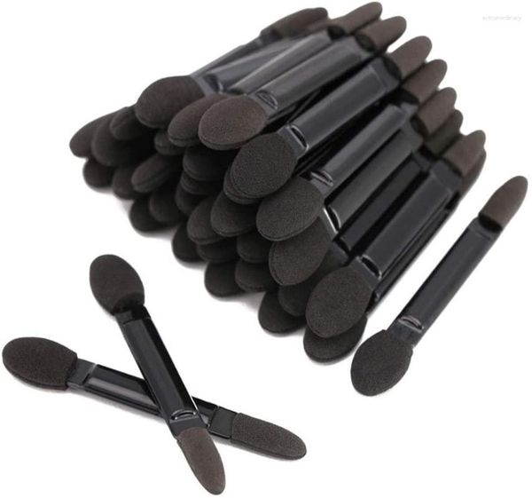 Pennelli per trucco 100pcs Pennello per ombretto monouso a doppio lato Sopracciglio Eyeliner Punta in spugna Applicatore ovale Strumento per il trucco degli occhi Bellezza