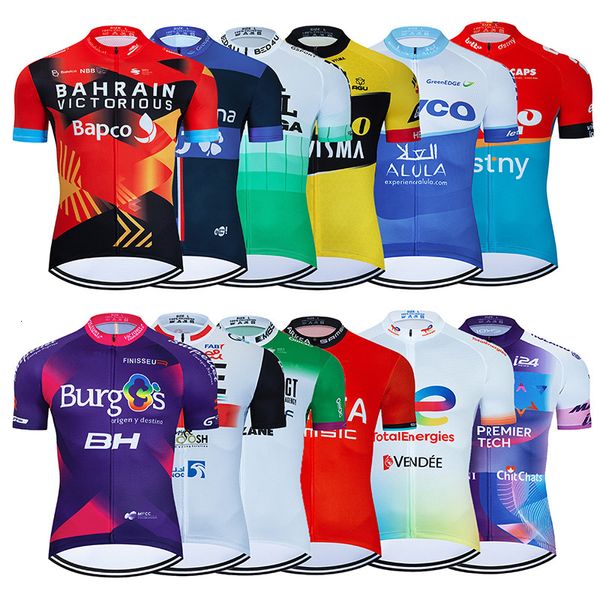 Camisas de ciclismo Tops Team Cycling Pro Jersey France Mountain Bike Clothing MTB T-Shirt Roupas de bicicleta Secagem rápida Men's Short Maillot Sports Wear 230625