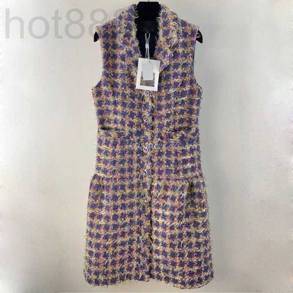 Abiti da donna Blazer Designer Donna Ragazze Lana Vintage Tweed Blazer Peacoat Giacca sartoriale Cappotto con bottone a lettera Monopetto Luxury Long Top Vest Suit YKJ0