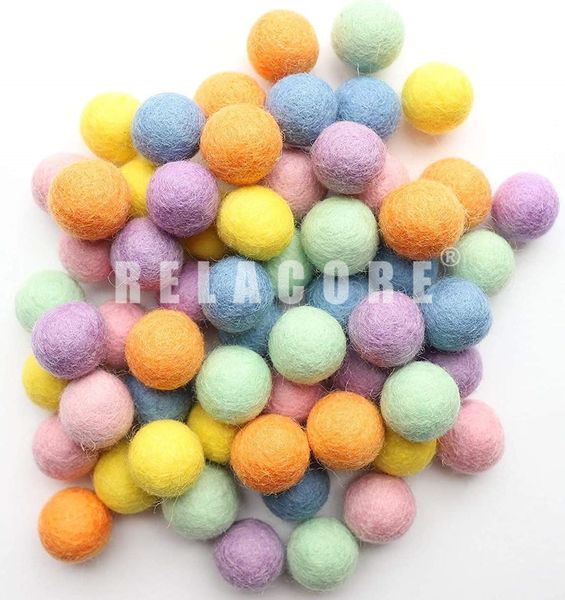 Strumenti artigianali Set di mini palline di feltro Pom | Blu Rosso Verde Giallo Mint Project Supplies 20mm Home Decor Crafting Activity Kit 230625