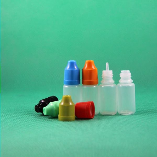 100 conjuntos/lote 8 ml Gotes de gotas de plástico à prova de criança Tipa fina longa pe cofre para e líquido vapor vapt suco e-líquido 8 ml kkcxt