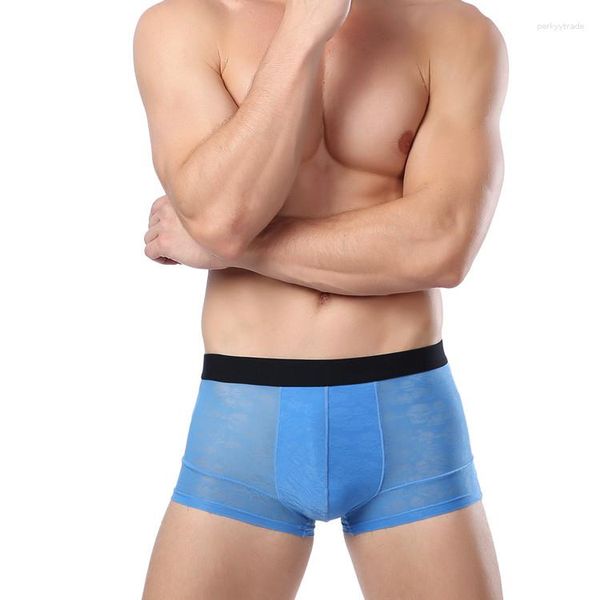 Unterhosen Herren Nahtlose Sexy Gay Pouch Boxerunderwear Ice Silk Modal Man Breathale Soft Touch Cuecas