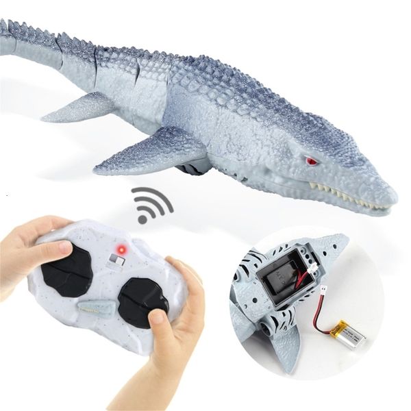 Elektrik/RC Hayvanlar 2.4GHz Mosasaurus Dalış Oyuncak Su Geçirmez Simülasyon Yüzme Havuzu Oyuncak Çocuklar için Drop 230625