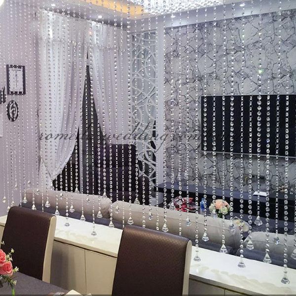 Partydekoration zum Fabrikpreis! 10 m Hochzeit DIY Dekor Diamant Acryl Kristall Perlen Vorhang Strang Girlande Fenster Schals mit Anhänger