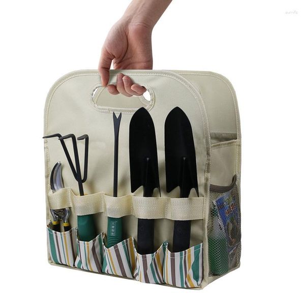 Aufbewahrungstaschen Home Tool Bag Indoor Outdoor 600D Oxford-Tuch mit bequemem Griff Große Kapazität Mehrere Fächer Stabile Basis breit