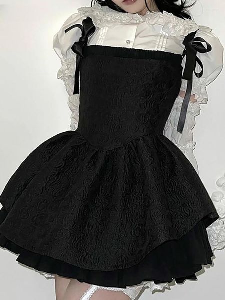 Abiti casual Vintage Mall Gothic Scratched Women Party Grunge Estetica Elegante Black Alt Clothes Lolita Bandage Slim Dress