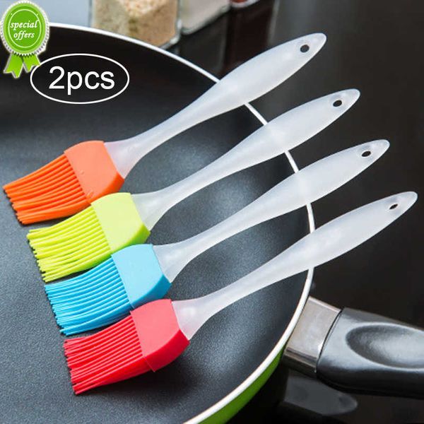 Nuovo 2pcs Pennello per pasticceria da forno in silicone Spazzole per olio per barbecue per torta Pane Burro Utensili da cucina Accessori per la cucina Spazzole per barbecue