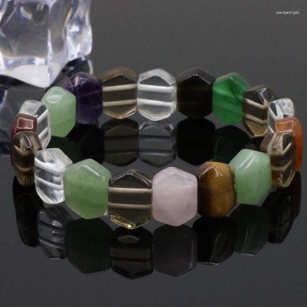 Charm-Armbänder WUBIANLU Kristall Onyx Turmalin Chalcedon Buntes Armband Multi Form Optionale Kollokation Modeschmuck