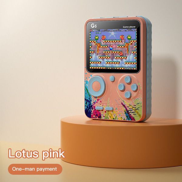 Mini-Handheld-Videospielkonsolen 500 in 1 G5 Retro Game Player Gaming-Konsole HD-LCD-Bildschirm Zwei Rollen Gamepad Geburtstagsgeschenk für Kinder mit