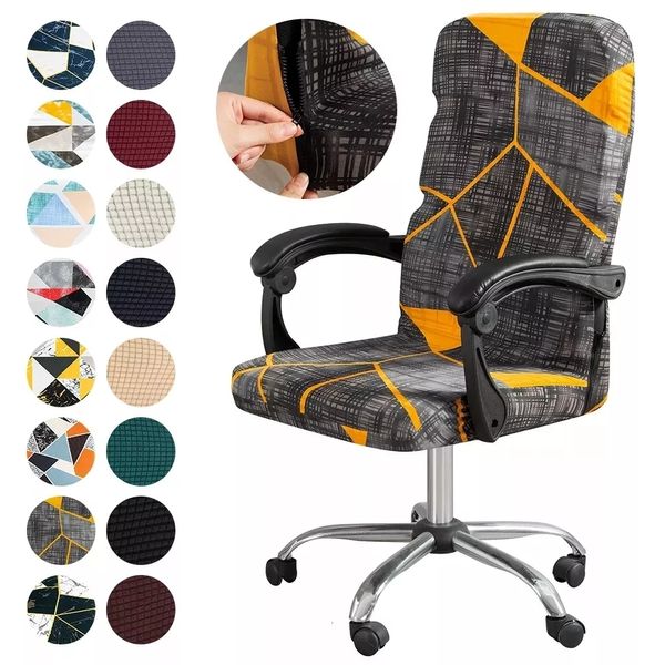 Чехлы на стулья с геометрическим принтом, эластичный чехол для офисного компьютера, пылезащитный эластичный чехол для игры, вращающийся чехол для кресла, ML 230626