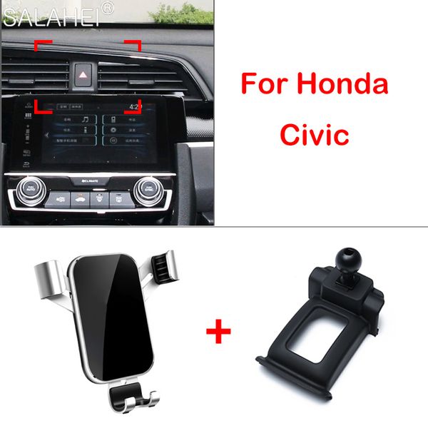 Автомобильный держатель для телефона для Honda Civic 10th Gen 2016 2017 2018 2019 Автомобильная подставка для мобильного телефона с вентиляционным отверстием для Honda Civic 2018 2019