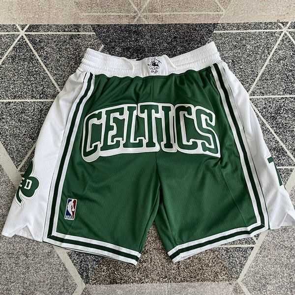 Calças masculinas Celtics 75º aniversário bolso de treinamento verde inteligente basquete HQOT