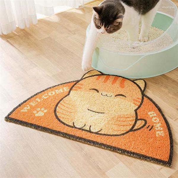 Letti per gatti Sabbia antiscivolo Tappetino per lettiera grande Tappetino per lettiera per animali domestici Scatola in pelle Impermeabile Accessori per la pulizia della casa CW109