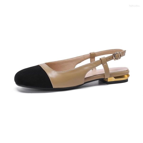 Сандалии небольшой размер 33 Женские бренд -дизайнер Краткая обувь Негабаритная 42 женщина с низким каблуком Пэтчворк