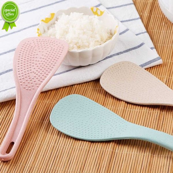 Nuova paglia di grano Cucchiaio di riso Food Grade Cucina domestica Cucchiai di riso antiaderenti Pala Utensile Gadget da cucina Accessori