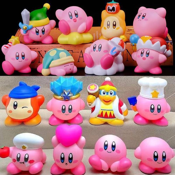 Action Toy Figures 8pcsset Japan Anime Game Star Waddle Dee Doo King Dedede Pvc фигур