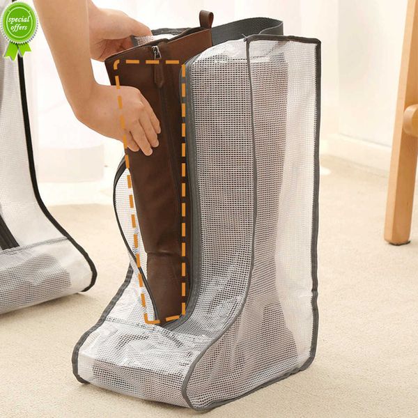 Sacos de armazenamento de sapatos Capa organizadora de PVC Botas de chuva de longa duração Bolsa de viagem à prova de poeira Bolsa de zíper para casa Saco de poeira Capa de botas