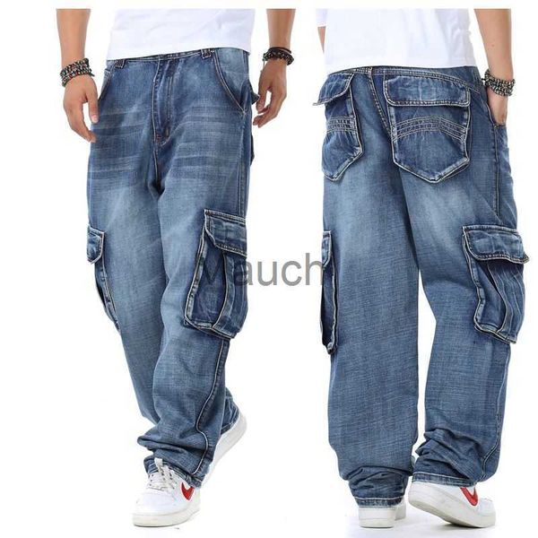 Herren-Jeans, Herren-Jeans, Baggy-Hip-Hop-Jeans, lti Poets Skateboard, Cargo-Jeans für Herren, taktische Jogger, Denim-Hosen, Größe 38, J230626