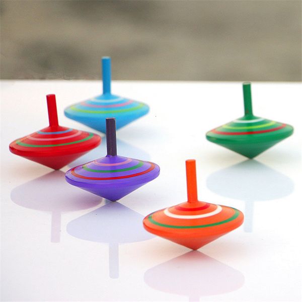 Kreisel, 3-teiliges klassisches Kinderspielzeug, rotierendes mehrfarbiges Holzgyroskop, traditionelles Babyspielzeug 230626