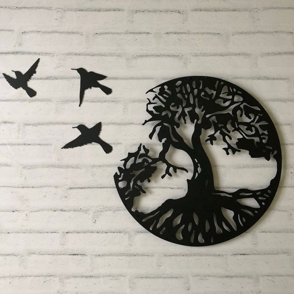 Neuheit Gegenstände Baum des Lebens Wandkunst Baum von Leben Birds Metallkunst Skulpturendekoration für Home Office Küche Eingangszimmer Schlafzimmer 230625