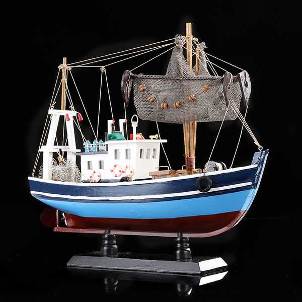 Set di modelli fatti a mano in legno modello di barca da pesca nautico peschereccio in legno nave ornamento artigianale in miniatura arredamento decorazione della casa souvenir regalo 230625