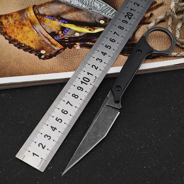 Coltelli da caccia da campeggio Coltello da caccia di sopravvivenza Coltelli Karambit Csgo 440C Lama fissa G10 Maniglia Coltelli tattici Utility Strumento EDC per campeggio all'apertoHKD230626