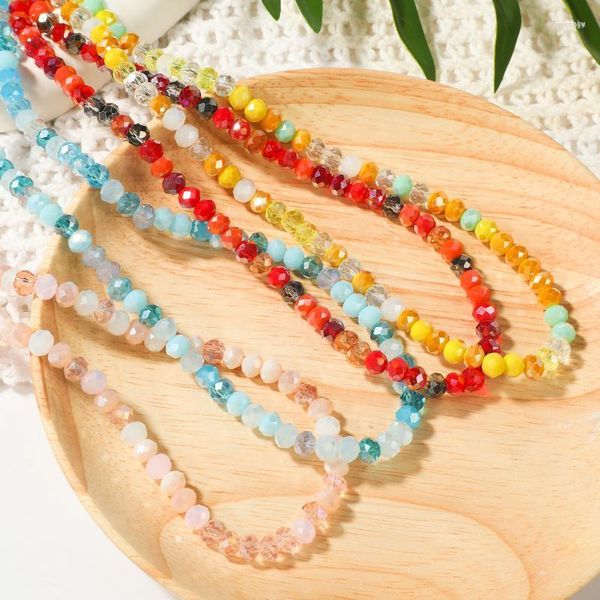 Catene Semplici Perline Filo Collana Girocollo Donna String Collare Fascino Colorato Fatto A Mano Boemia Collier Femme Gioielli Regalo 2023