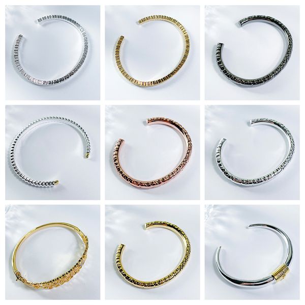 Pulseira de pulseira grátis Jóias de urso espanhol Bracelet de ouro escuro com jóias de padrão de prata central para mulheres Prepare estoque 230626