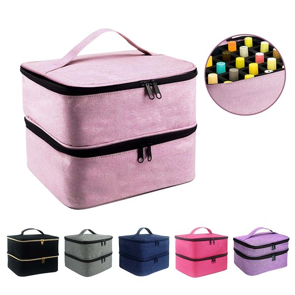 Bolsa de ferramentas, caixa de óleo essencial, 30 frascos, esmalte, armazenamento, portátil, grande, organizador de bolsa de cosméticos, design de camada dupla 230625