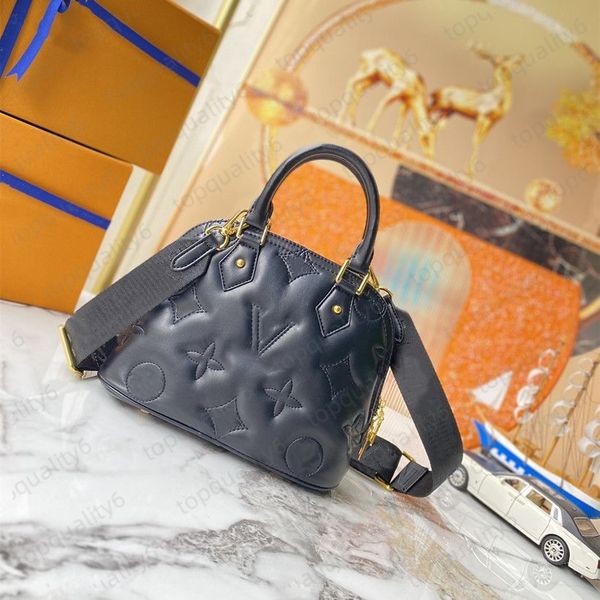 Bolsa de concha de designer ALMA BB Linha de bordado Embossing Couro genuíno Clássico Bolsa feminina bolsa feminina bolsa cossbody bolsas ombro