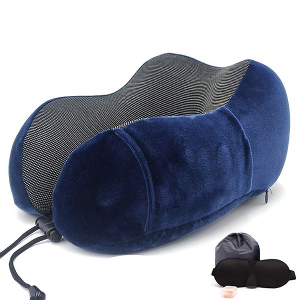 Travesseiro de espuma viscoelástica em forma de U para viagem suave para avião, cochilo de escritório, travesseiros cervicais para dormir, apoio de cabeça 230626