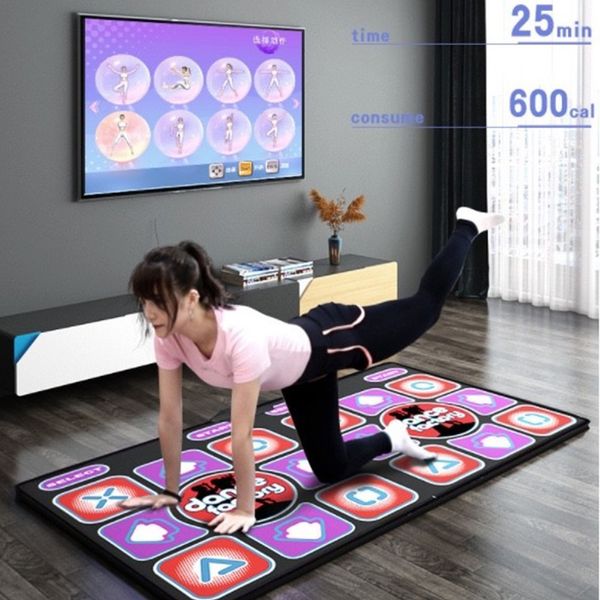 Tapetes de dança TV PC Computador 3D Tapete de dança duplo para casa interno PVC HD Jogo de corrida Yoga Aprendizagem Cobertor de massagem Brinquedo para crianças presente 230625