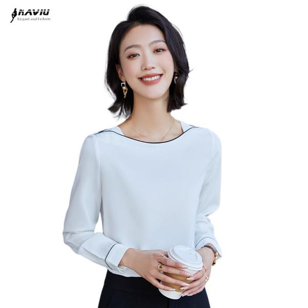 T-Shirt White Chiffon Shirt Frauen 2022 Neue Langarm Spring Fashion Temperament Casual Design Bluses Büro Damen Arbeitsplätze Tops