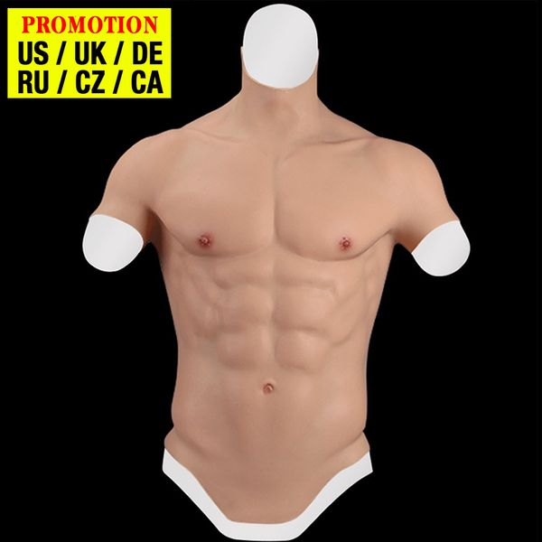 Göğüs Formu Dokier Silikon Gerçekçi Yanlış Sahte Kas Göbek Vücut Cosplayers için Yapay Simülasyon Kas Göğüs Adam Crossdressers 230626