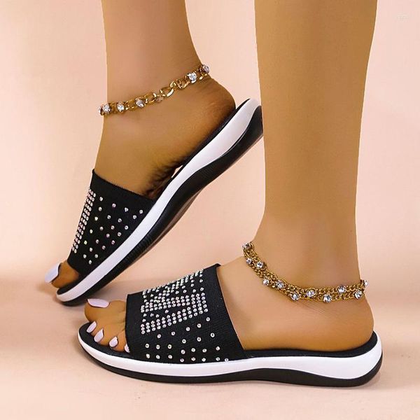 Тапочки 2023 для женщин, летняя модная сетчатая мягкая блестящая обувь на платформе, повседневные сандалии, женские пляжные шлепанцы, обувь Zapatillas Mujer