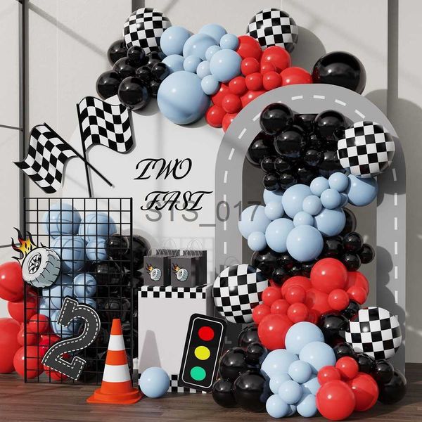 Вешалки стойки 1Set Racing автомобиль темата воздушные шары арка гирлянда комплект 30 -дюймовый гоночный трек.