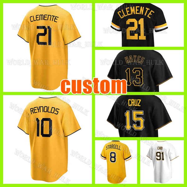 Maglie da baseball Roberto Clemente Andrew Oneil Cruz McCutchen Willie Stargell Bryan Reynolds Pittsburghs Ji Man Choi Ke'Bryan Hayes Pirati Dave Parker Henry Davis