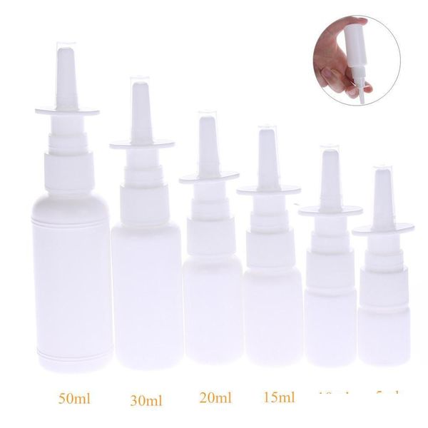 Porta-chaves 1Pc Frascos de spray nasal de plástico a vácuo branco Bomba Nariz Névoa Frasco de névoa para embalagens médicas 5Ml 10Ml 15Ml Dhz6N