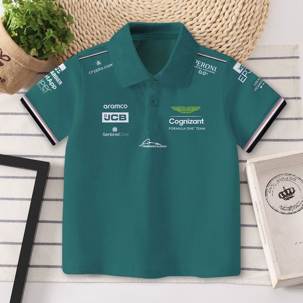 Polo Stagione Aston Martin Racing Team Polo per bambini Estate Manica corta Sport Boy Girl T-shirt per bambini Top Abbigliamento moda 230626