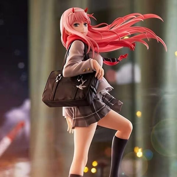 Action Toy Figure Anime Darling In The Franxx Figure Zero Two 02 Zaino Modello uniforme Bambole Figurine Action Figure Giocattoli da collezione Regali 230626