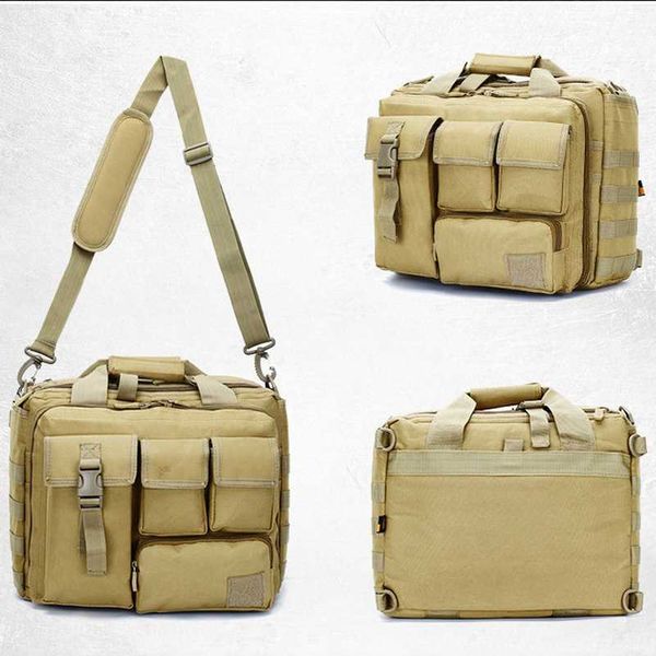 Bolsas multifuncionais Militar Tático Molle System Messenger Bag de ombro 15,6 polegadas Bolsas para laptop Bolsas de mão Pasta Bolsa para câmera ao ar livre SatchelsHKD230627